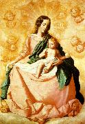 Francisco de Zurbaran virgin and child in the clouds oil painting
